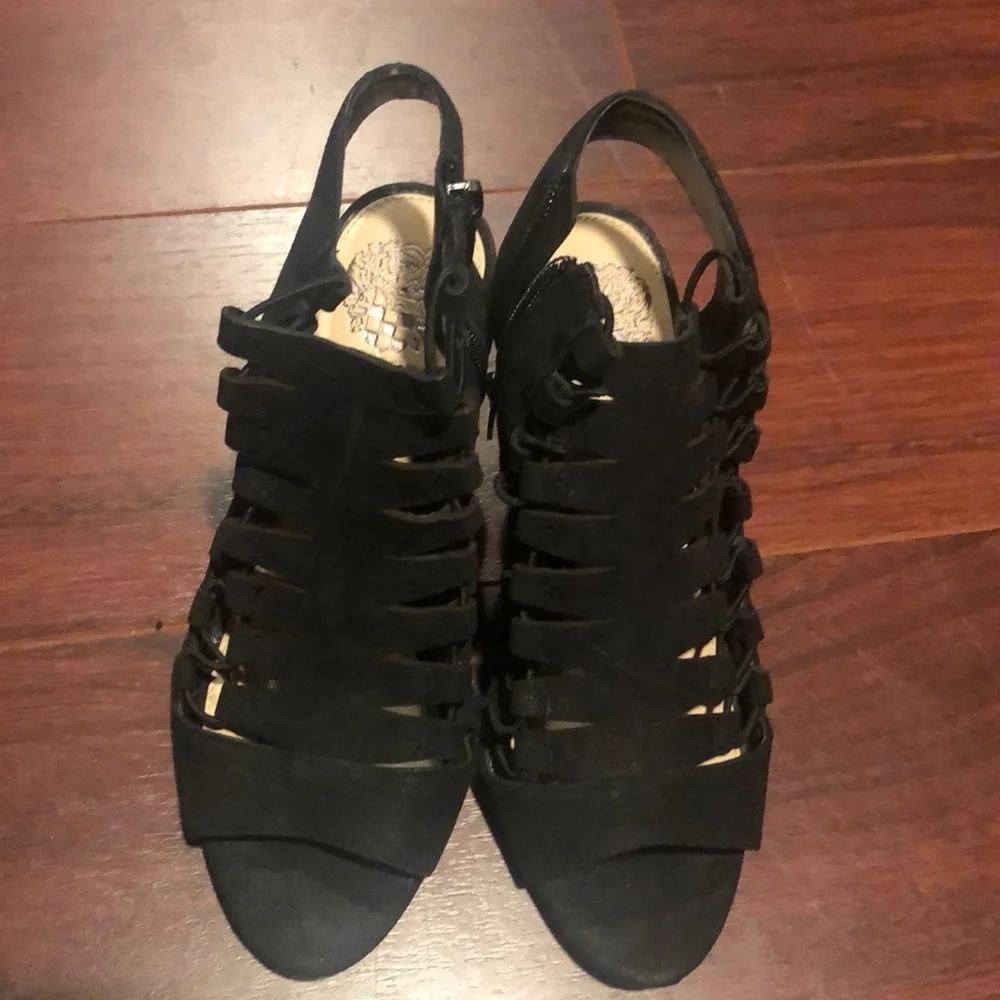 Vince Camuto suede open toe bootie - Picture 2 of 2